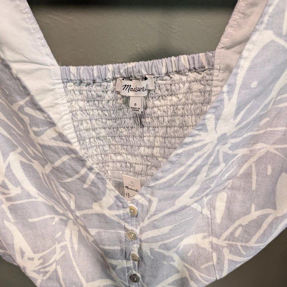 Linen print crop top - Picture 2 of 3